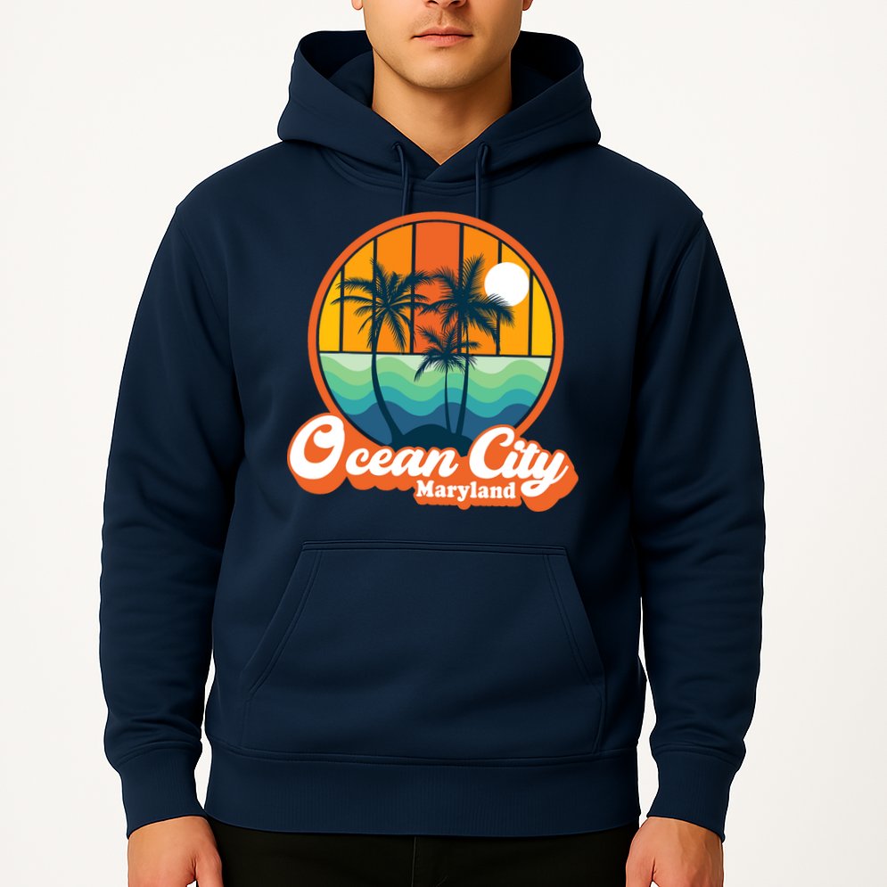 Vintage Ocean City Maryland Summer Vacation Beach Souvenirs Hoodie