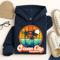 Vintage Ocean City Maryland Summer Vacation Beach Souvenirs Hoodie