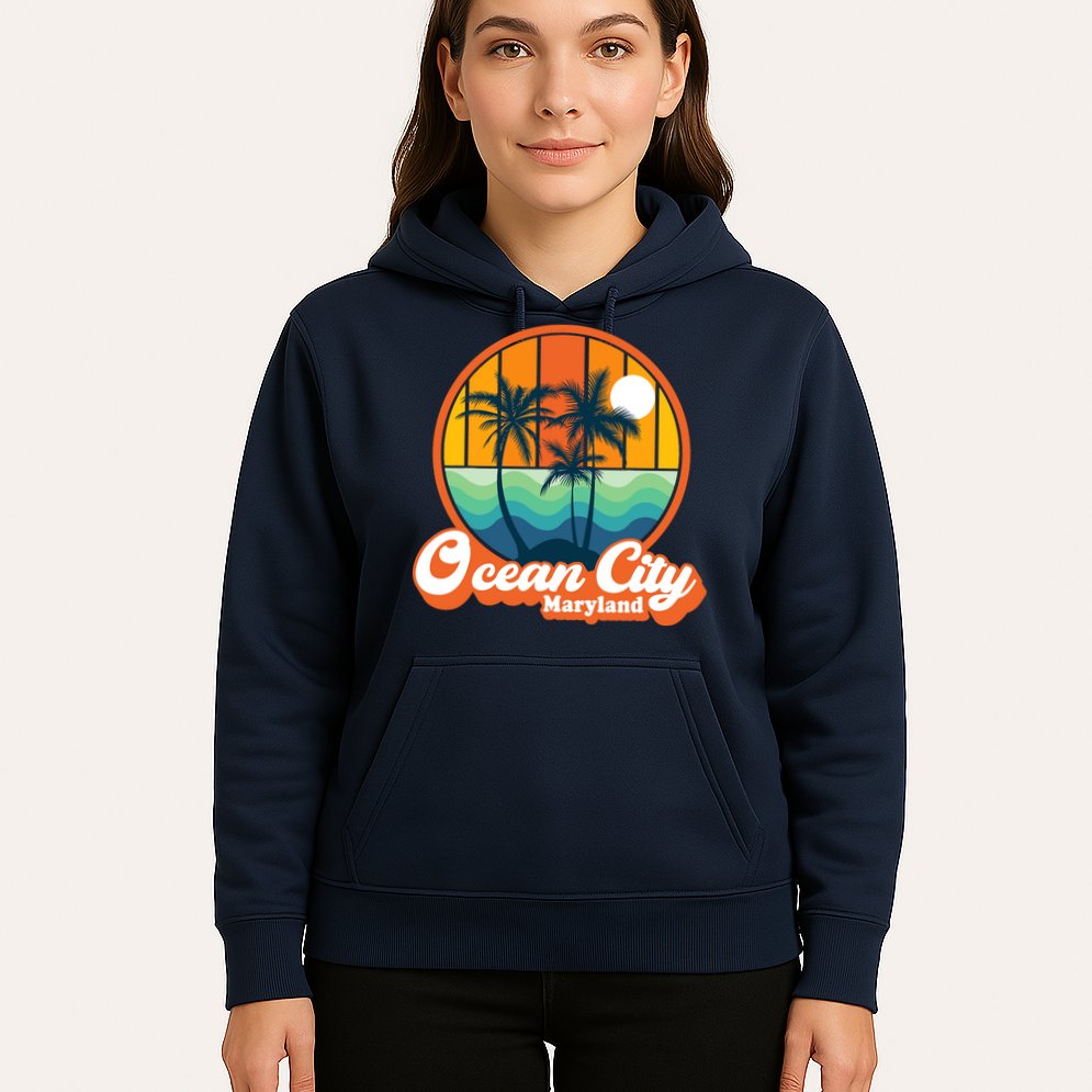 Vintage Ocean City Maryland Summer Vacation Beach Souvenirs Hoodie