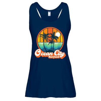 Vintage Ocean City Maryland Summer Vacation Beach Souvenirs Ladies Essential Flowy Tank