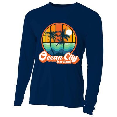 Vintage Ocean City Maryland Summer Vacation Beach Souvenirs Cooling Performance Long Sleeve Crew