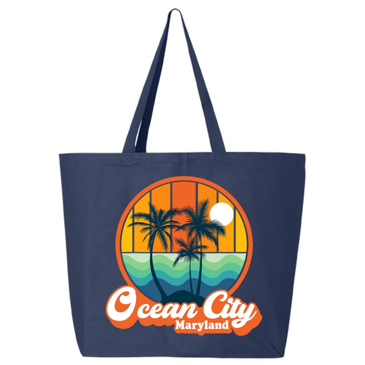 Vintage Ocean City Maryland Summer Vacation Beach Souvenirs 25L Jumbo Tote
