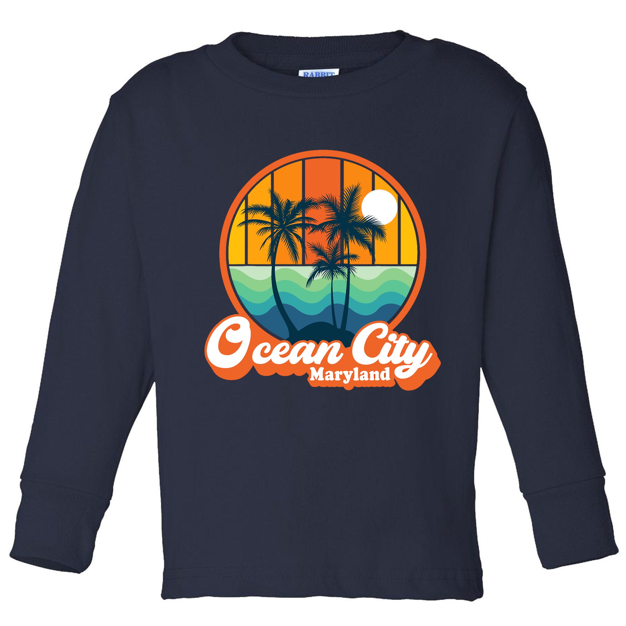 Vintage Ocean City Maryland Summer Vacation Beach Souvenirs Toddler Long Sleeve Shirt