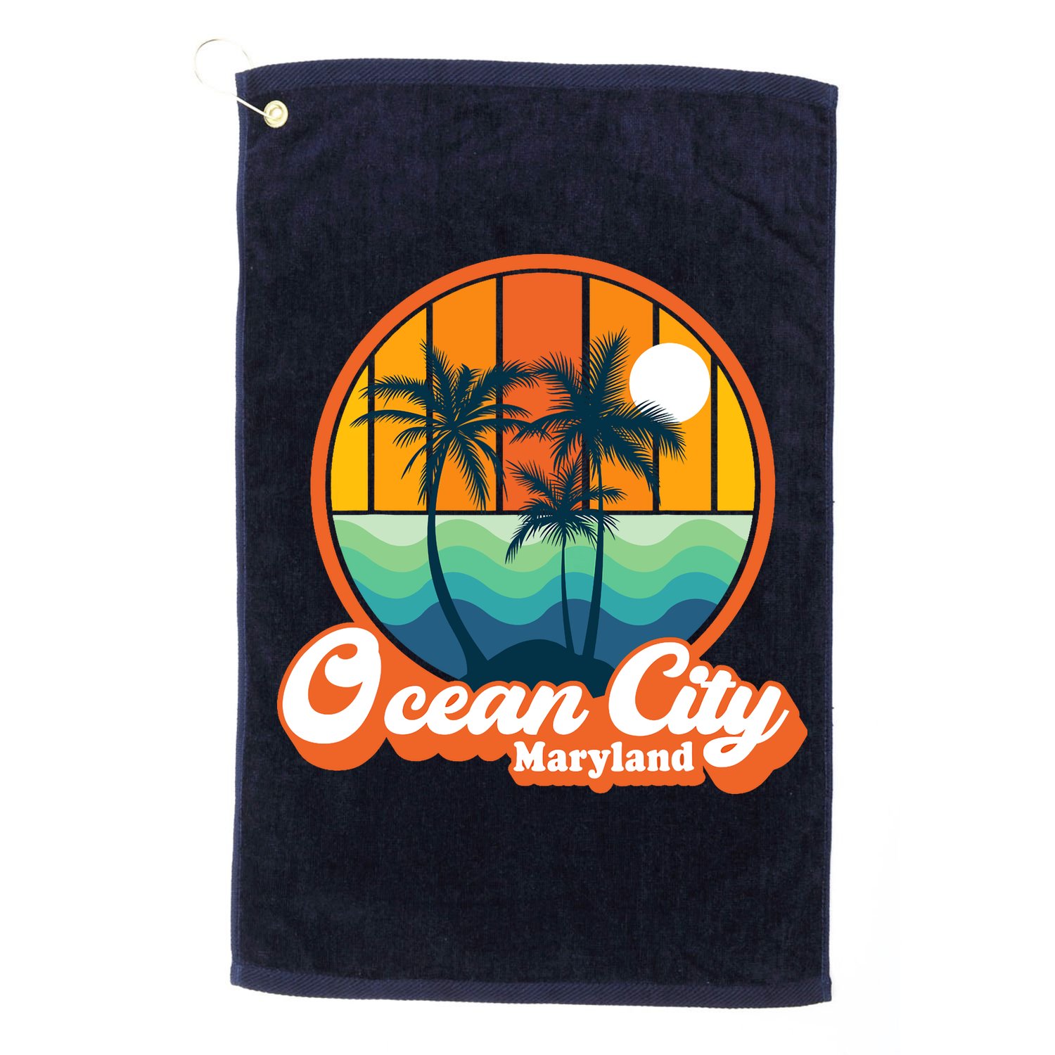 Vintage Ocean City Maryland Summer Vacation Beach Souvenirs Golf Towel