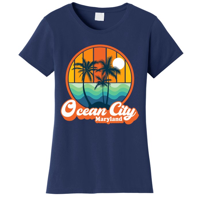 Vintage Ocean City Maryland Summer Vacation Beach Souvenirs Women's T-Shirt