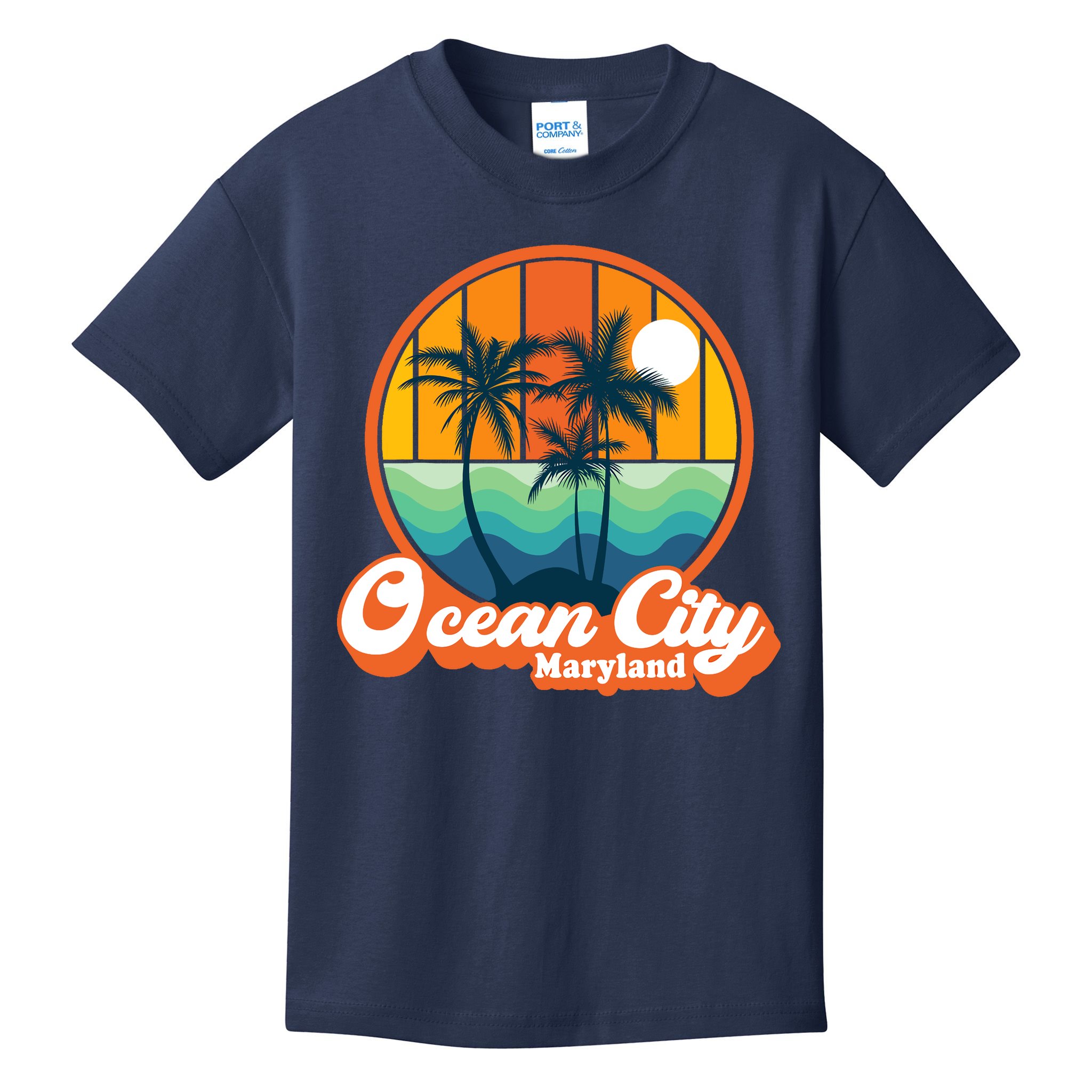 Vintage Ocean City Maryland Summer Vacation Beach Souvenirs Kids T-Shirt
