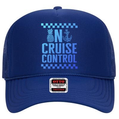 Vacation On Cruise Lover Control Summer Cruise Trip Beach Lo Cool Gift High Crown Mesh Back Trucker Hat