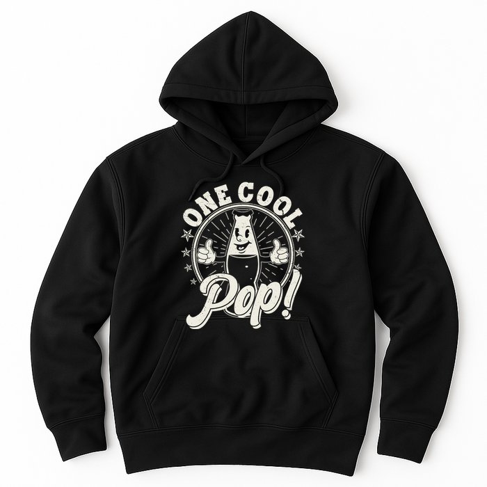 Vintage One Cool Pop Dad Grandpa Retro Cartoon Soda Pop Hoodie