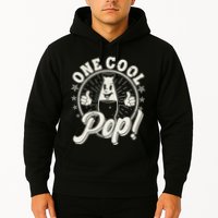 Vintage One Cool Pop Dad Grandpa Retro Cartoon Soda Pop Hoodie