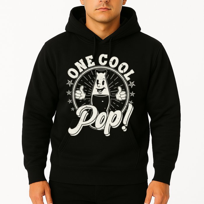 Vintage One Cool Pop Dad Grandpa Retro Cartoon Soda Pop Hoodie