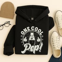 Vintage One Cool Pop Dad Grandpa Retro Cartoon Soda Pop Hoodie