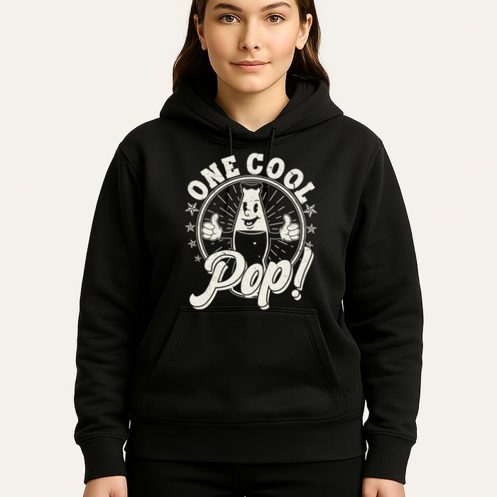 Vintage One Cool Pop Dad Grandpa Retro Cartoon Soda Pop Hoodie