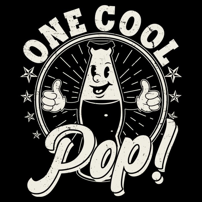 Vintage One Cool Pop Dad Grandpa Retro Cartoon Soda Pop Hoodie
