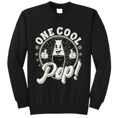 Vintage One Cool Pop Dad Grandpa Retro Cartoon Soda Pop Sweatshirt