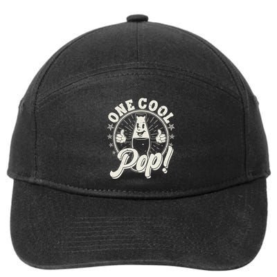 Vintage One Cool Pop Dad Grandpa Retro Cartoon Soda Pop 7-Panel Snapback Hat