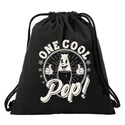 Vintage One Cool Pop Dad Grandpa Retro Cartoon Soda Pop Drawstring Bag