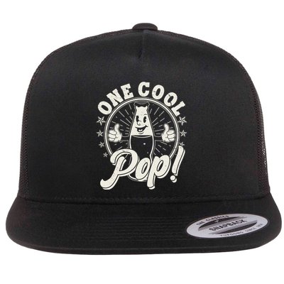 Vintage One Cool Pop Dad Grandpa Retro Cartoon Soda Pop Flatbill Hat