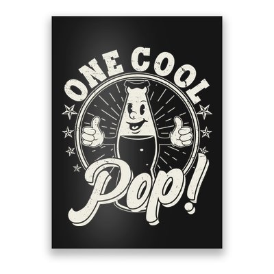 Vintage One Cool Pop Dad Grandpa Retro Cartoon Soda Pop Poster