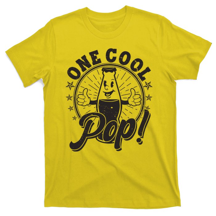 Vintage One Cool Pop Dad Grandpa Retro Cartoon Soda Pop T-Shirt