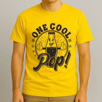 Vintage One Cool Pop Dad Grandpa Retro Cartoon Soda Pop T-Shirt