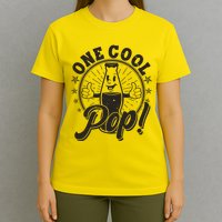 Vintage One Cool Pop Dad Grandpa Retro Cartoon Soda Pop T-Shirt