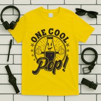 Vintage One Cool Pop Dad Grandpa Retro Cartoon Soda Pop T-Shirt