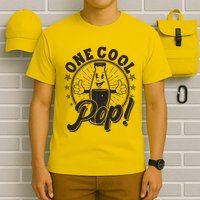 Vintage One Cool Pop Dad Grandpa Retro Cartoon Soda Pop T-Shirt