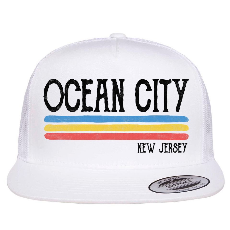 Vintage Ocean City New Jersey Nj Souvenir Gift Flat Bill Trucker Hat