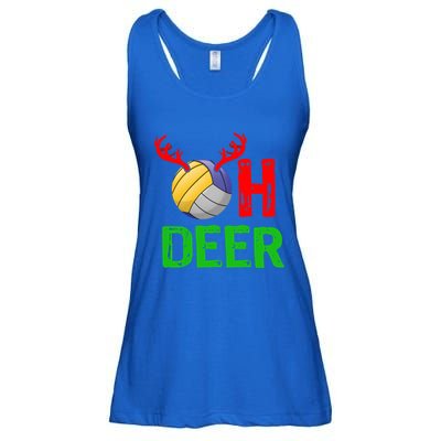 Volleyball Oh Deer Gift Funny Christmas Reindeer Top Ladies Essential Flowy Tank