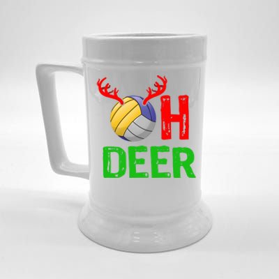 Volleyball Oh Deer Gift Funny Christmas Reindeer Top Beer Stein