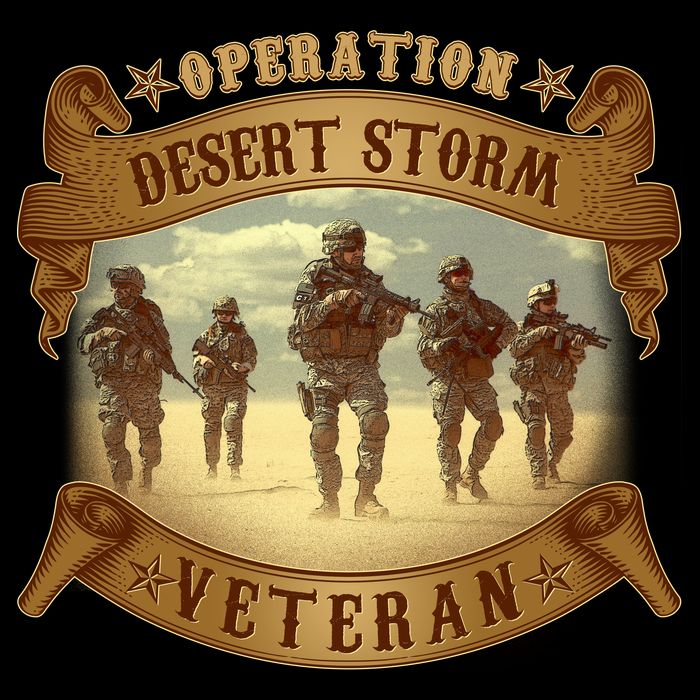 Vintage Operation Desert Storm Veteran Ladies Essential Flowy Tank