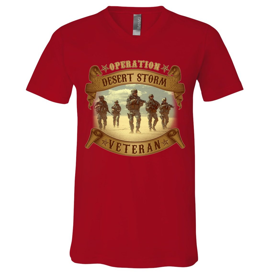 Vintage Operation Desert Storm Veteran V-Neck T-Shirt