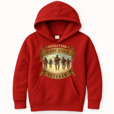 Vintage Operation Desert Storm Veteran Kids Hoodie