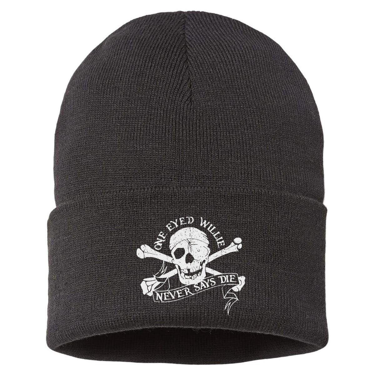 Vintage One Eyed Willie Never Says Die Sustainable Knit Beanie