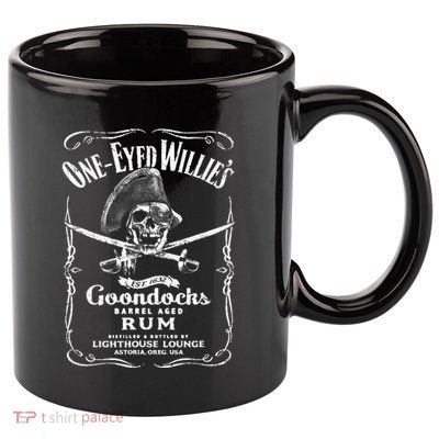 Vintage One Eyed Willys Pirate Rum With Back Print 11oz C Handle Ceramic Mug