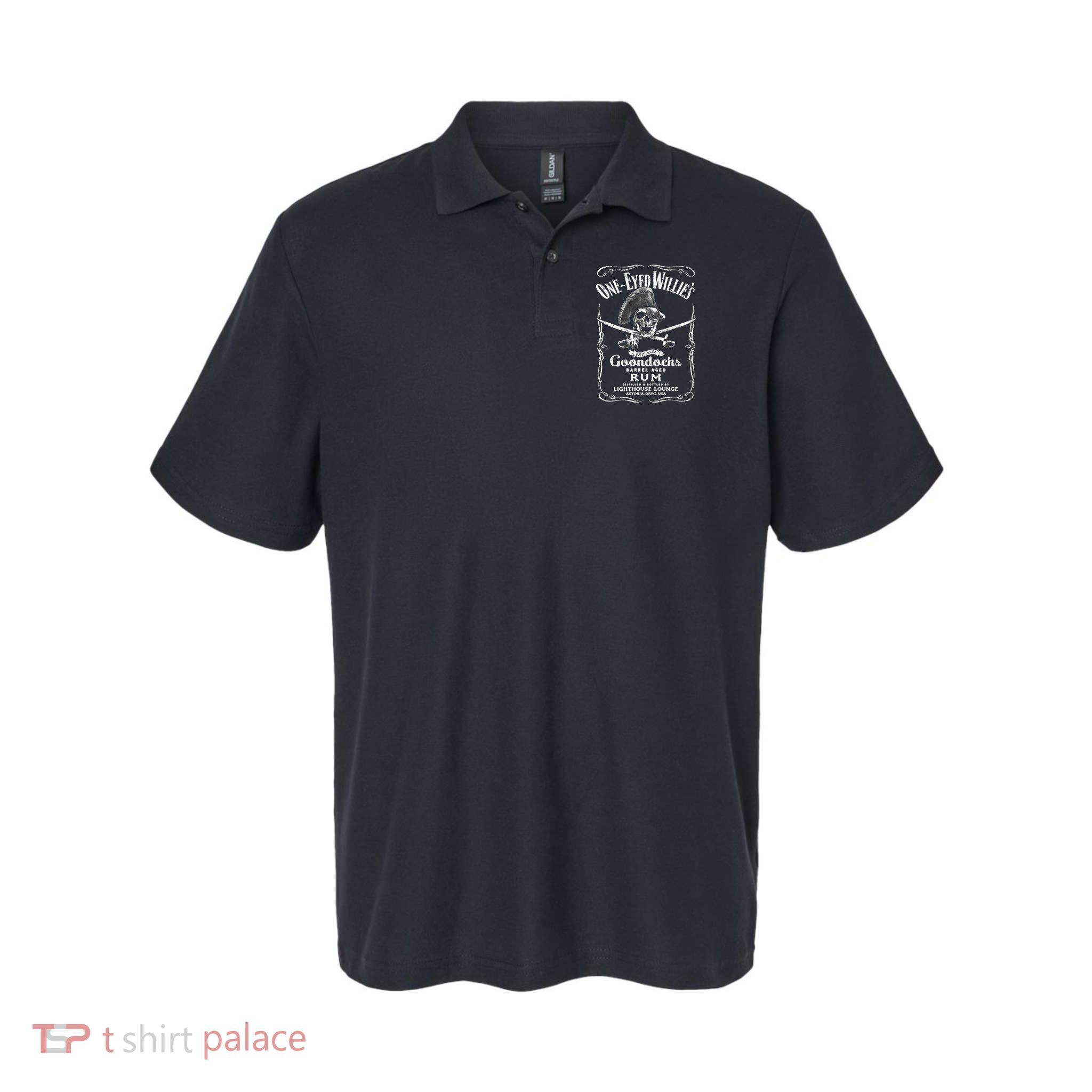 Vintage One Eyed Willys Pirate Rum With Back Print Polo