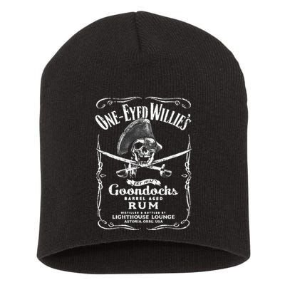Vintage One Eyed Willys Pirate Rum With Back Print Short Acrylic Beanie