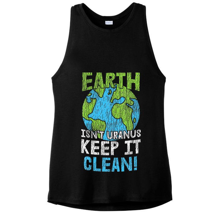Vintage Our Earth Isn't Uranus Climate Change Earth Day Ladies PosiCharge Tri-Blend Wicking Tank