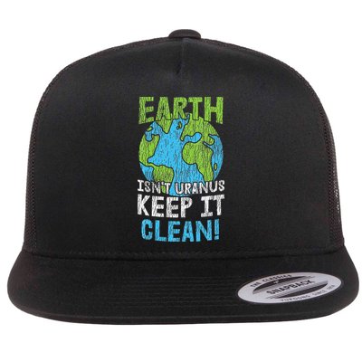 Vintage Our Earth Isn't Uranus Climate Change Earth Day Flatbill Hat