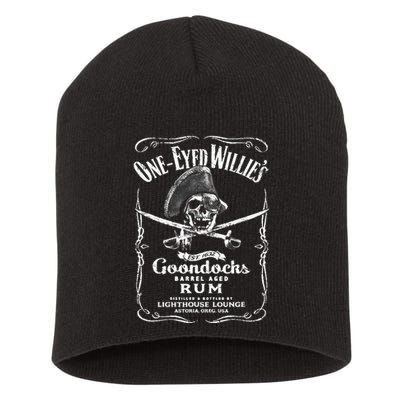 Vintage One Eyed WillyS Pirate Rum With Back Print Short Acrylic Beanie