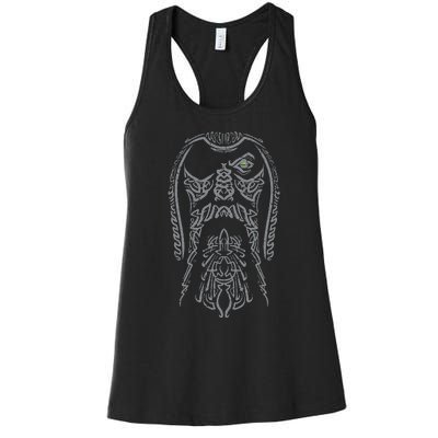 Viking Odin Face Norse Mythology God Women's Racerback Tank