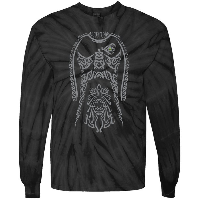 Viking Odin Face Norse Mythology God Tie-Dye Long Sleeve Shirt