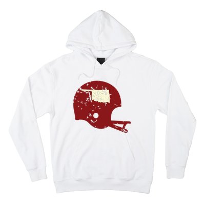 Vintage Oklahoma Football Helmet State Outline Hoodie