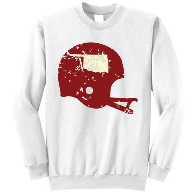 Vintage Oklahoma Football Helmet State Outline Sweatshirt