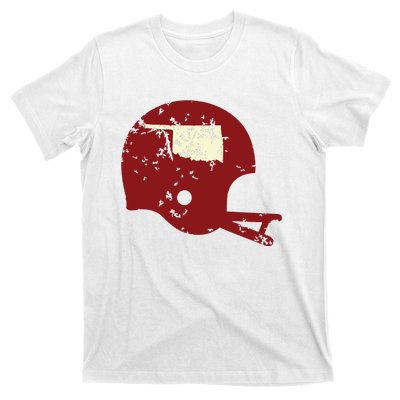 Vintage Oklahoma Football Helmet State Outline T-Shirt