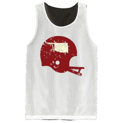 Vintage Oklahoma Football Helmet State Outline Mesh Reversible Basketball Jersey Tank