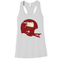 Vintage Oklahoma Football Helmet State Outline Women's Racerback Tank