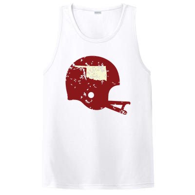 Vintage Oklahoma Football Helmet State Outline PosiCharge Competitor Tank