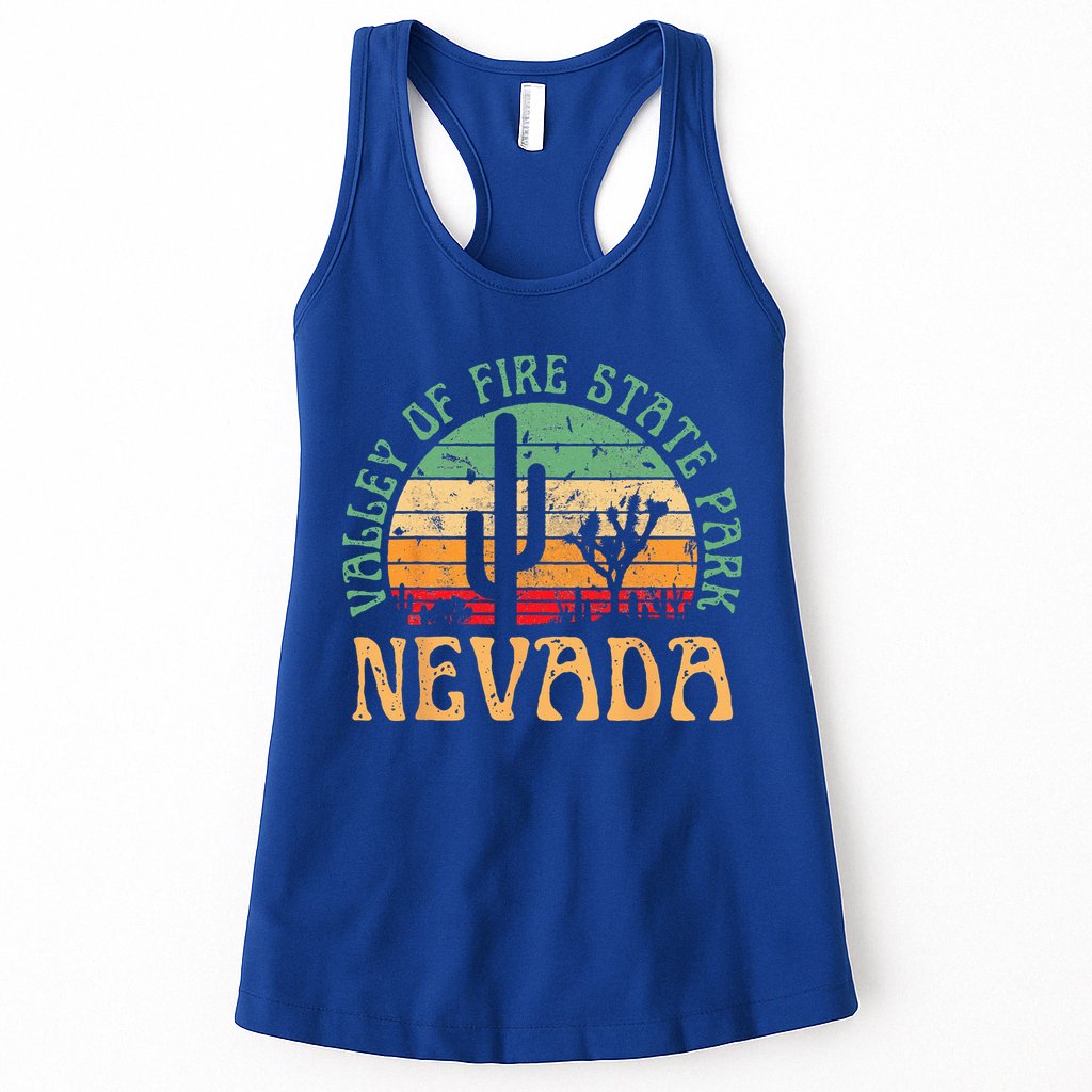 Valley Of Fire State Park Nevada Desert Hiking Retro Sunset Womens Tank Top