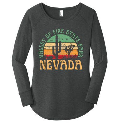 Valley Of Fire State Park Nevada Desert Hiking Retro Sunset Women's Perfect Tri Tunic Long Sleeve Shirt